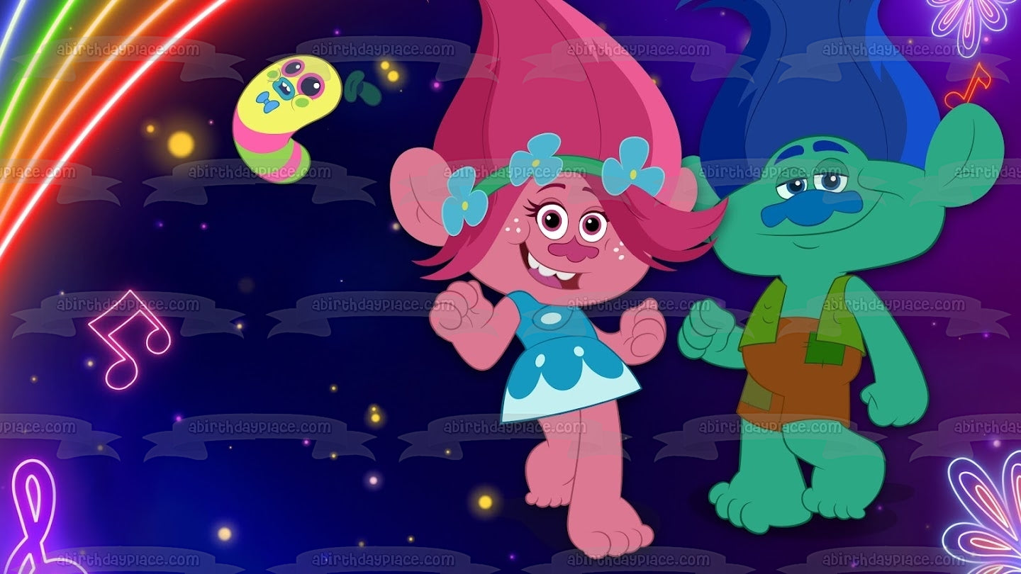 Trolls: Trolls Topia Poppy Branch Mr. Dinkles Edible Cake Topper Image ABPID54375