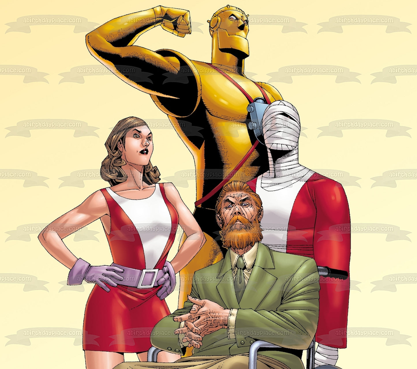 Doom Patrol Cyborg Robotman Elasti-Girl Negative Man Mr. Nobody Edible Cake Topper Image ABPID54412