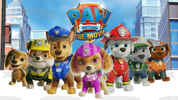 Paw Patrol: The Movie Liberty Rubble Chase Skye Marshall Zuma Rocky Edible Cake Topper Image ABPID54630