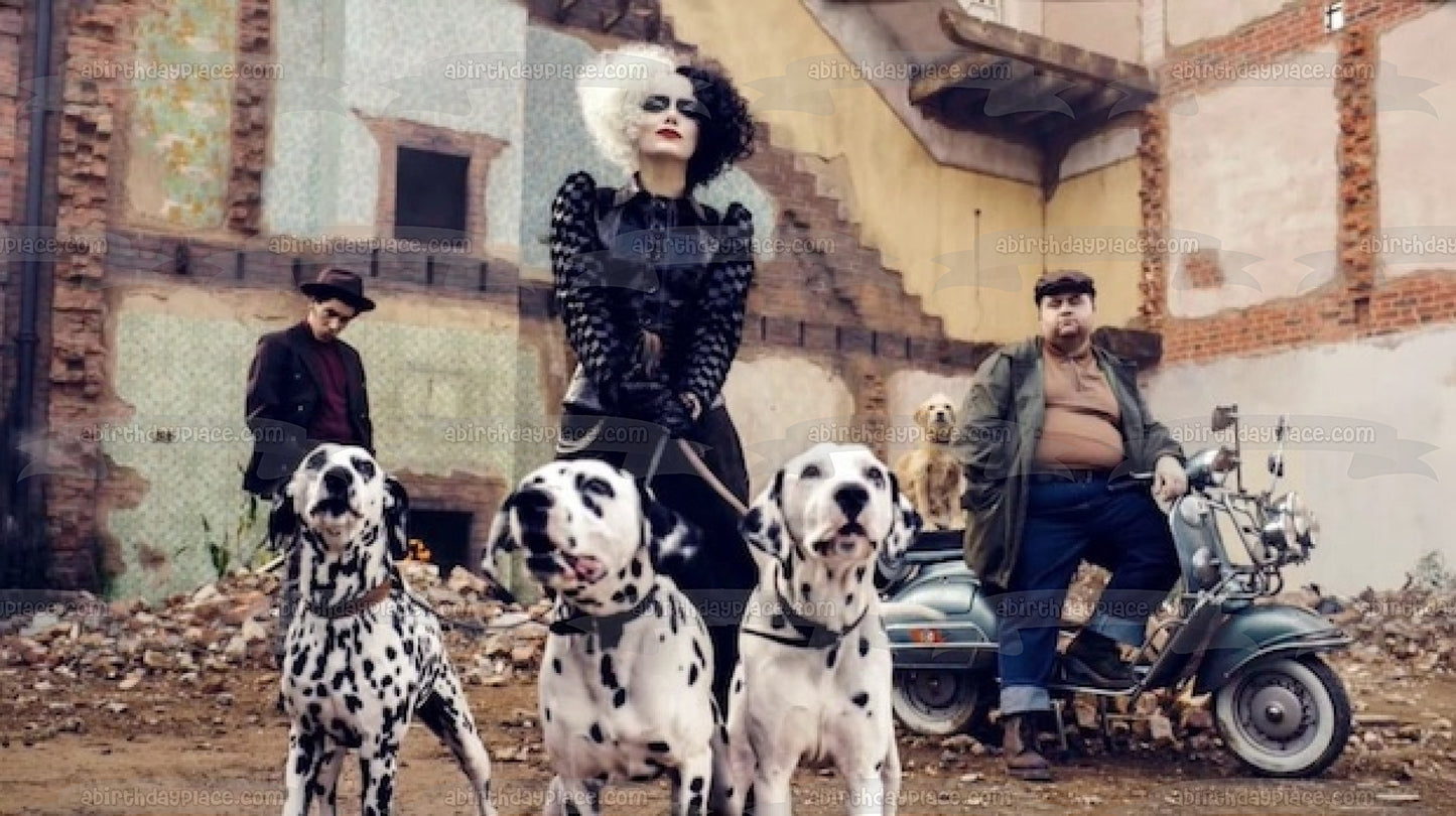Cruella and Dalmatians Edible Cake Topper Image ABPID54674