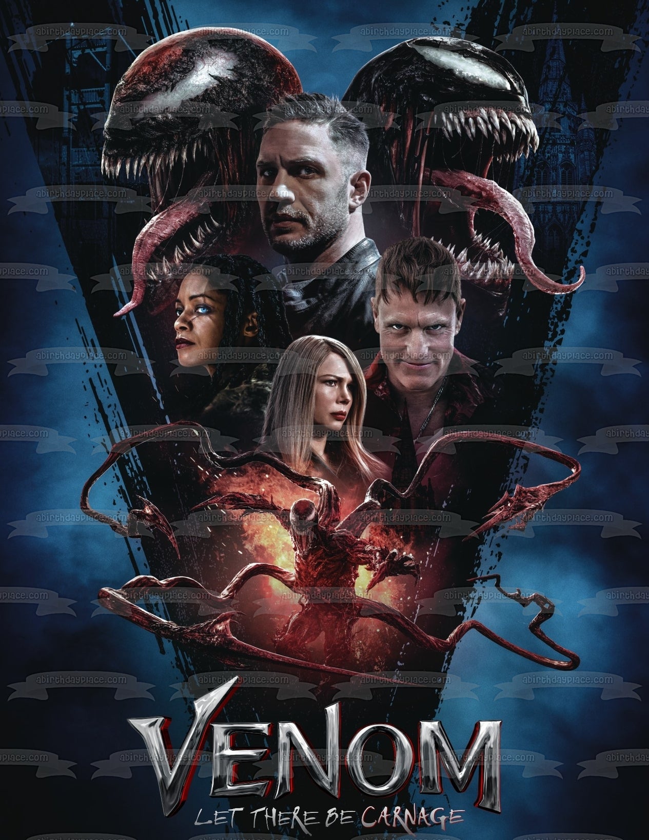 Venom: Let There Be Carnage Lady Jessica Eddie Brock Party Guest Edible Cake Topper Image ABPID54689