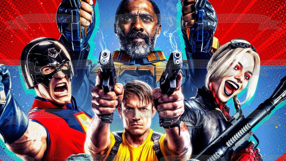 The Suicide Squad Bloodsport Javelin Harley Quinn Edible Cake Topper I