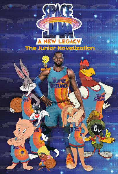 Space Jam: A New Legacy Movie Poster Lebron James Bugs Bunny Marvin the Martian Porky Pig Edible Cake Topper Image ABPID54862