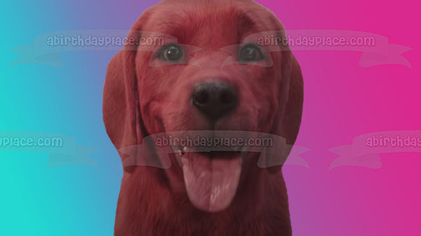 Clifford the Big Red Dog with a Tie Dye Background Edible Cake Topper Image ABPID54904
