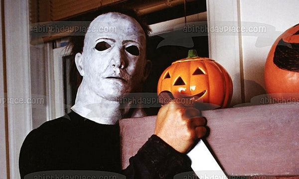 Halloween Michael Myers with a Knife Edible Cake Topper Image ABPID54949