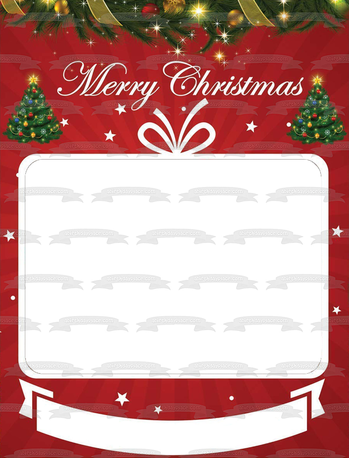 Merry Christmas Customizable Photo Frame Edible Cake Topper Image Frame ABPID55143