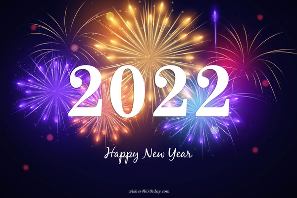 Happy New Year 2022 Fireworks Edible Cake Topper Image ABPID55150