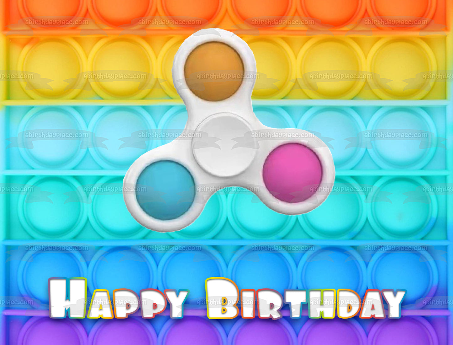 Popit Fidgit Spinner Edible Cake Topper Image or Strips ABPID55178