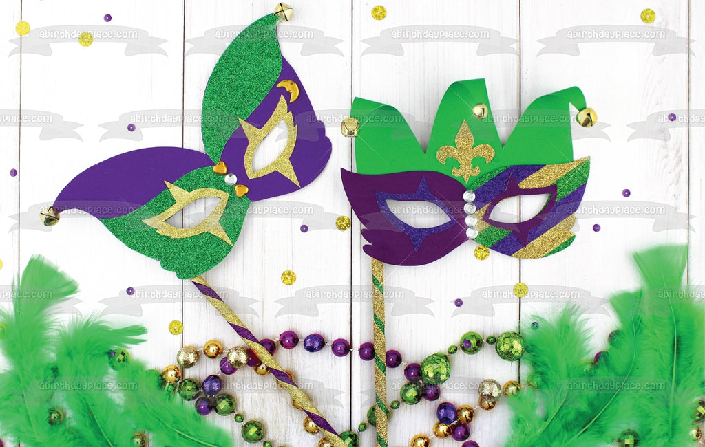 Mardi Gras Mask Edible Cake Topper Image – A Birthday Place