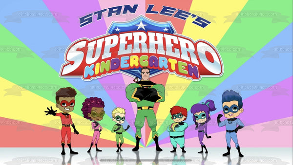 Stan Lee's Superhero Kindergarten Putty Captain Fantastic Lin Choi Vik Pedro Jet Billy Edible Cake Topper Image ABPID55354