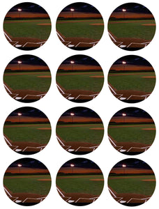 Baseball Field Sunset Home Plate Edible Cupcake Topper Images ABPID55717