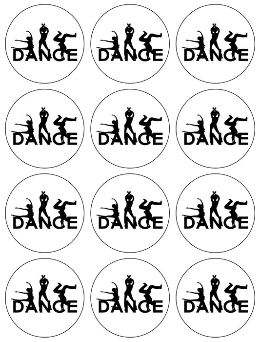 Dance Silhouettes Edible Cupcake Topper Images ABPID55725