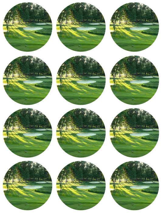 Golf Course Green Edible Cupcake Topper Images ABPID55727