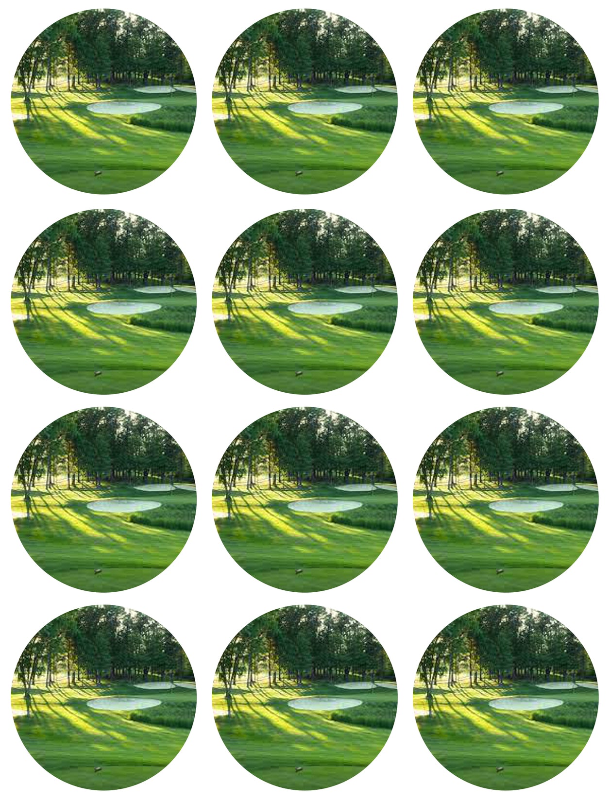 Golf Course Green Edible Cupcake Topper Images ABPID55727