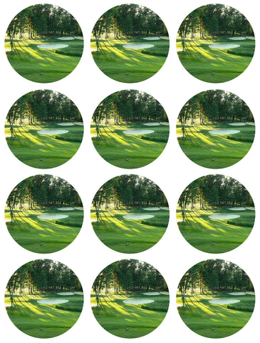 Golf Course Green Edible Cupcake Topper Images ABPID55727