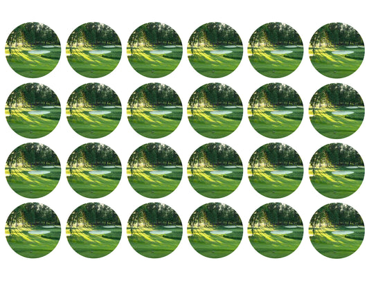 Golf Course Green Edible Cupcake Topper Images ABPID55728