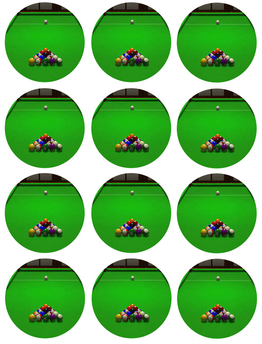Pool Table and Balls Edible Cupcake Topper Images ABPID55741