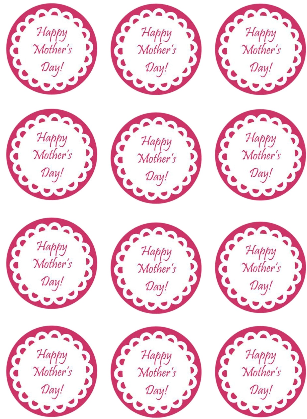 Happy Mother's Day! Edible Cupcake Topper Images ABPID55793