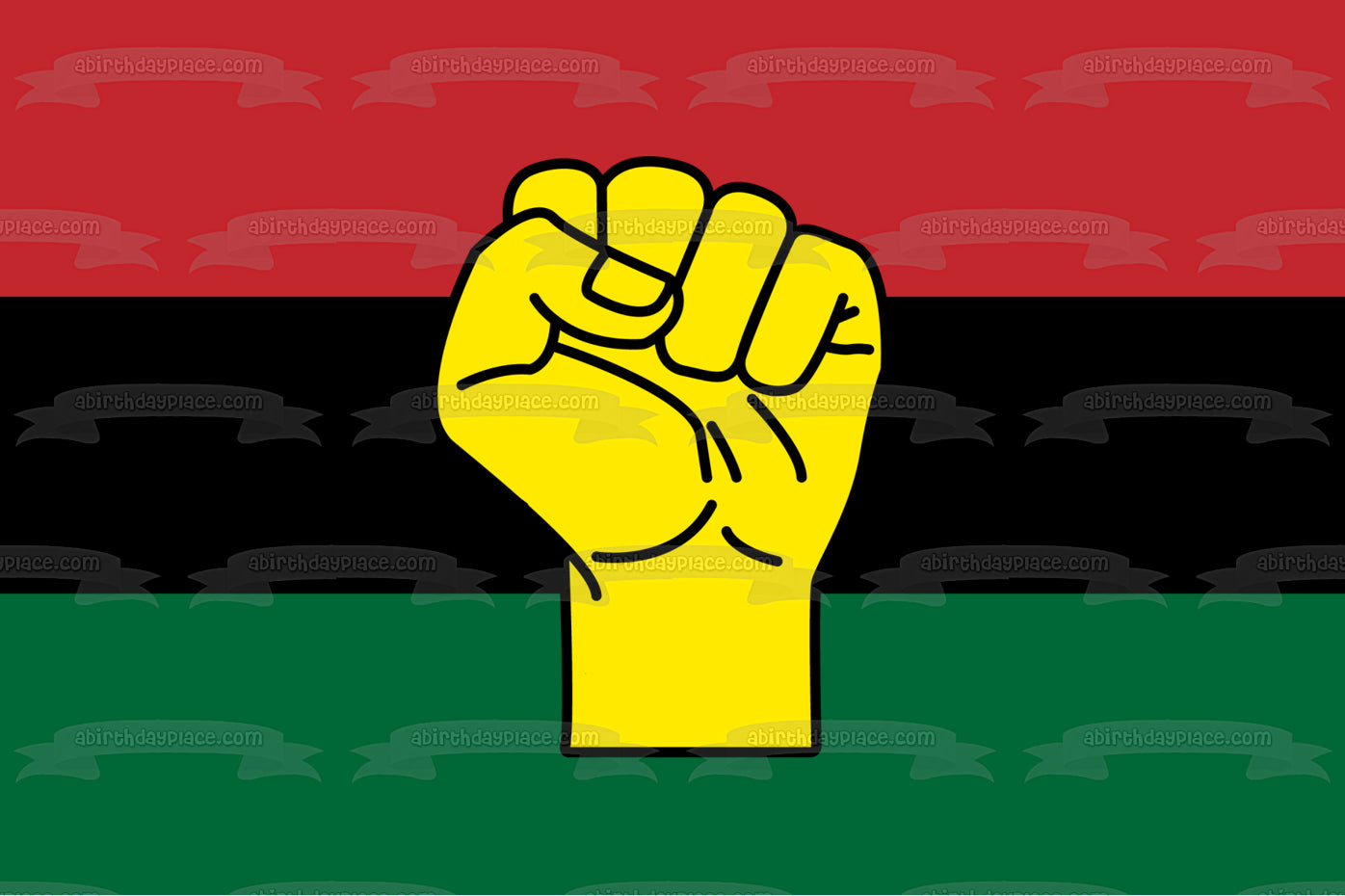 Imagen comestible para decoración de tarta con puño de la libertad de Happy Juneteenth ABPID55805 