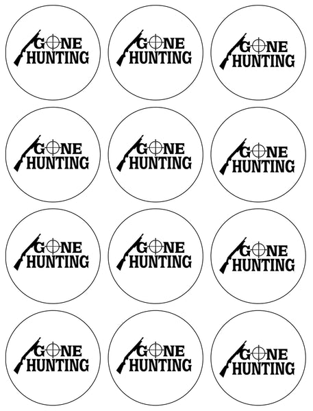 Gone Hunting Rifle and Target Edible Cupcake Topper Images ABPID55870