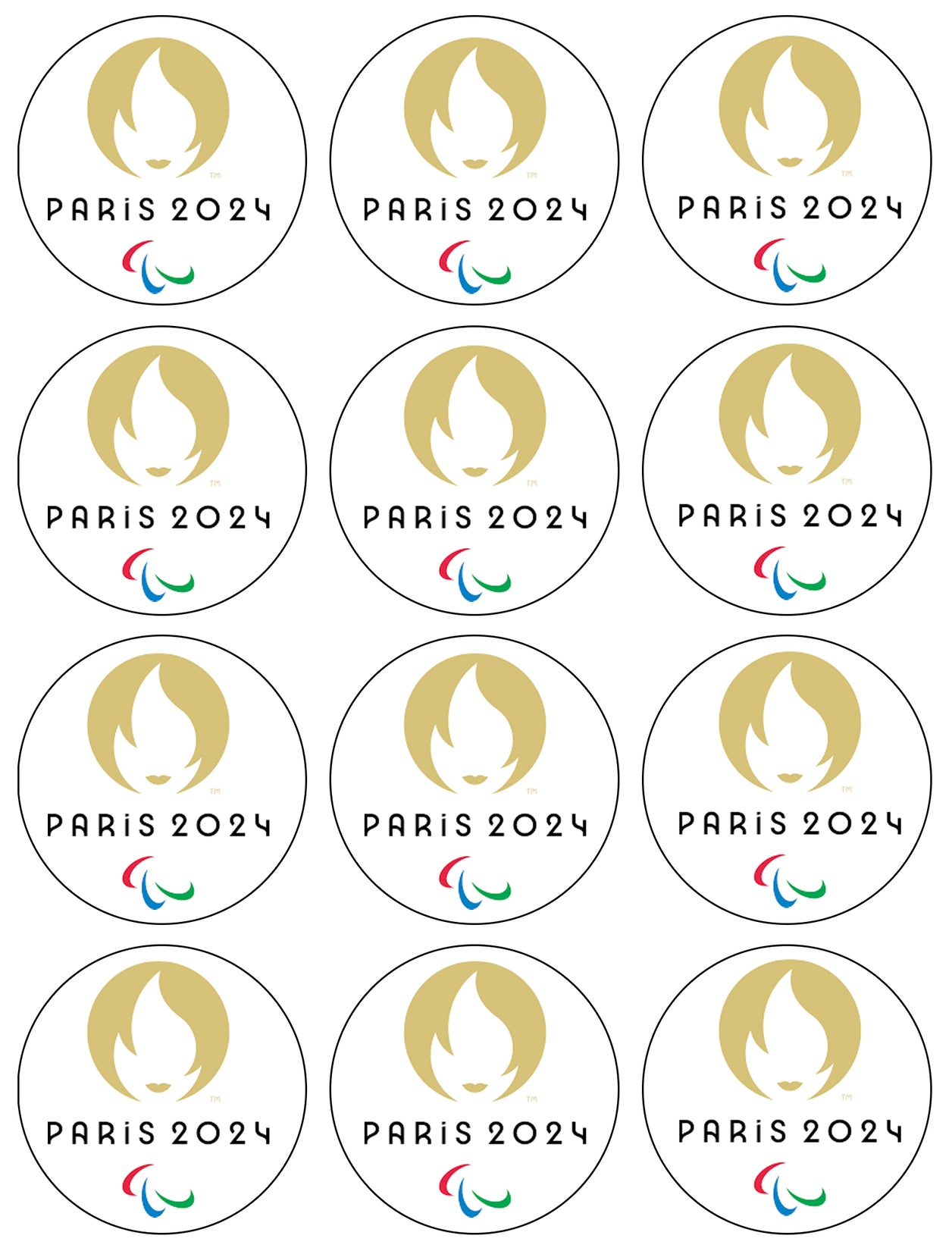Paris 2024 Olympics Logo Summer Olympics Edible Cupcake Topper Images ABPID55905