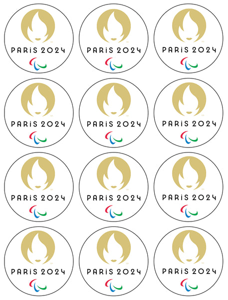 Paris 2024 Olympics Logo Summer Olympics Edible Cupcake Topper Images ABPID55905