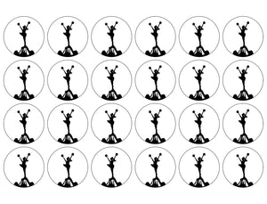 Cheerleading Tower Pyramid Action Silhouette Edible Cupcake Topper Images ABPID55911