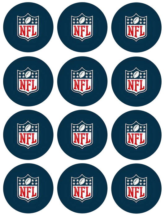 Imágenes de decoración comestible para cupcakes con el logotipo de la NFL National Football League ABPID55947 