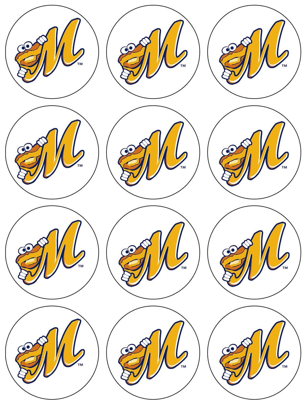 Montgomery Biscuits Minor League Baseball Logo Edible Cupcake Topper Images ABPID55973