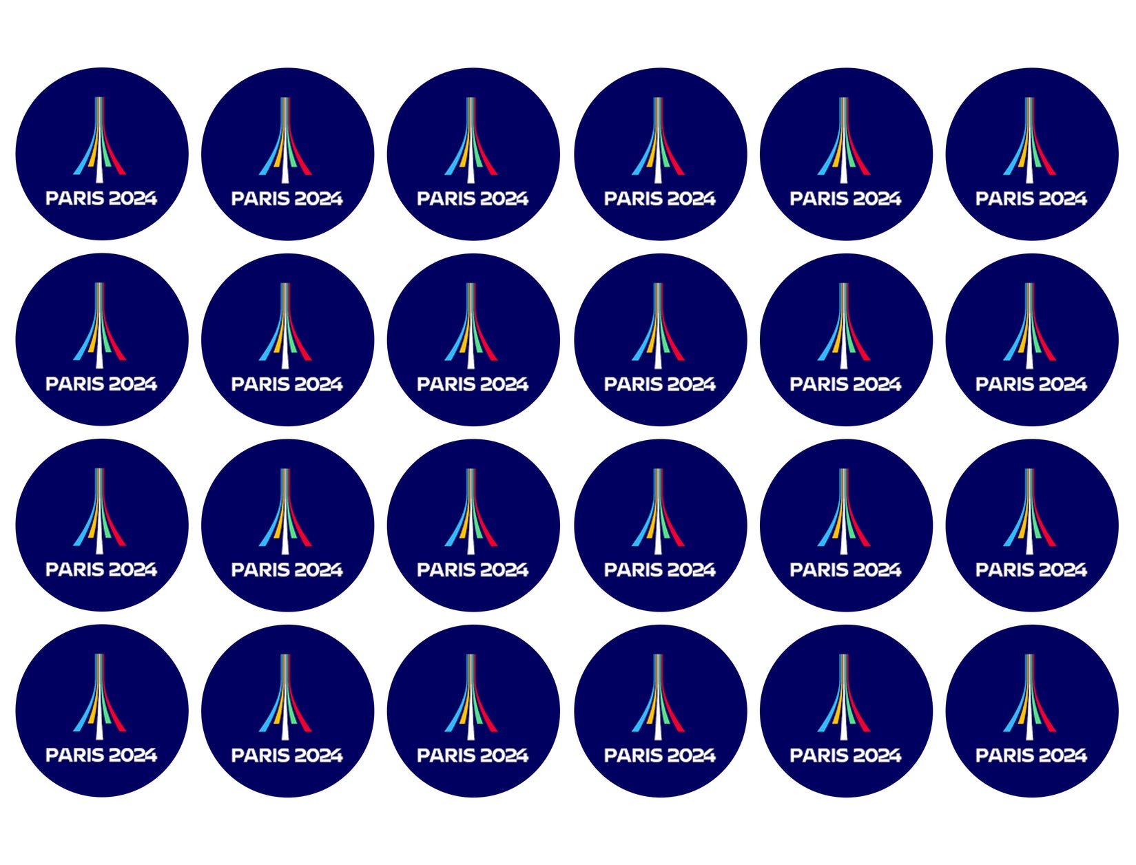 Paris 2024 Summer Olympics Logo Edible Cupcake Topper Images ABPID5599