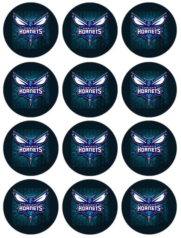 NBA Charlotte Hornets Team Logo Edible Cupcake Topper Images ABPID56001