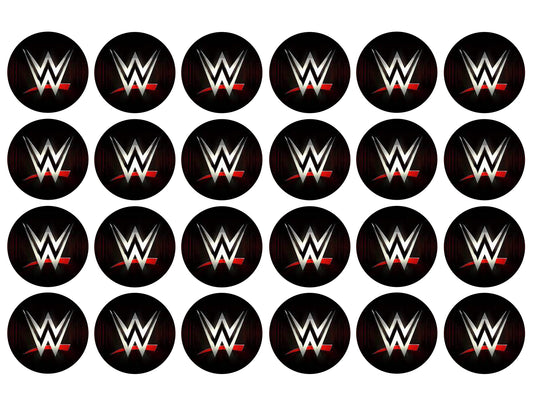 WWE World Wrestling Entertainment Logo Edible Cupcake Topper Images ABPID56024