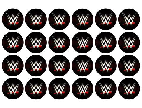 WWE World Wrestling Entertainment Logo Edible Cupcake Topper Images ABPID56024