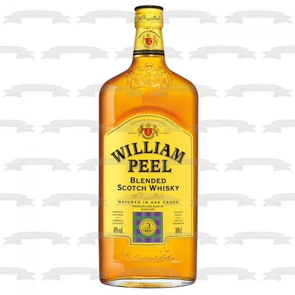William Peel Blended Scotch Whisky Bottle Edible Cake Topper Image ABPID56084