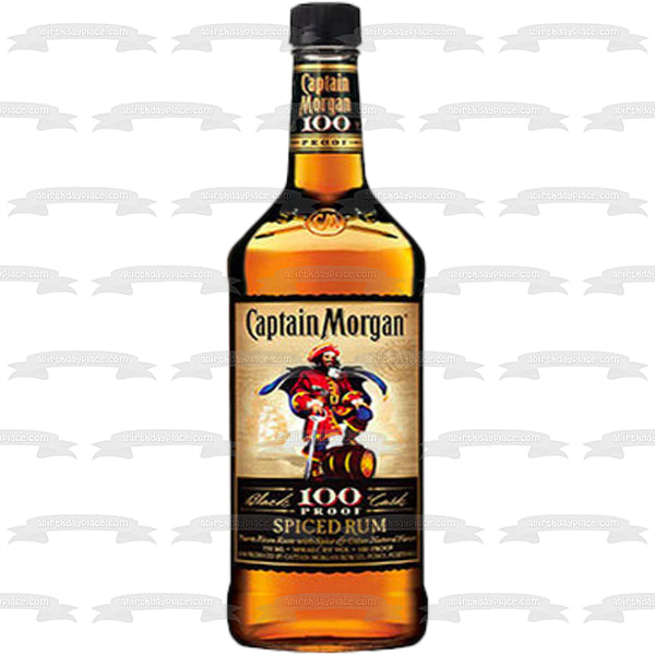 Captain Morgan 100 Proof Rum Bottle Edible Cake Topper Image ABPID56132