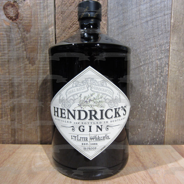 Hendrick's Gin Bottle Edible Cake Topper Image ABPID56164