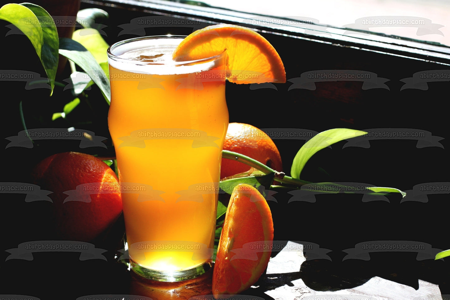 Mixed Drink with Orange Slices Edible Cake Topper Image ABPID56195