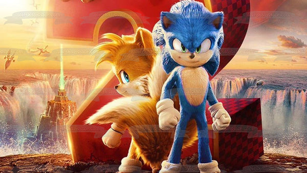 Sonic the Hedgehog 2 Tails and Sonic Edible Cake Topper Image ABPID56249