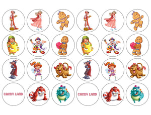 Candyland Characters Lord Licorice Frostine Mr. Mint Gloppy Edible Cupcake Topper Images ABPID56258