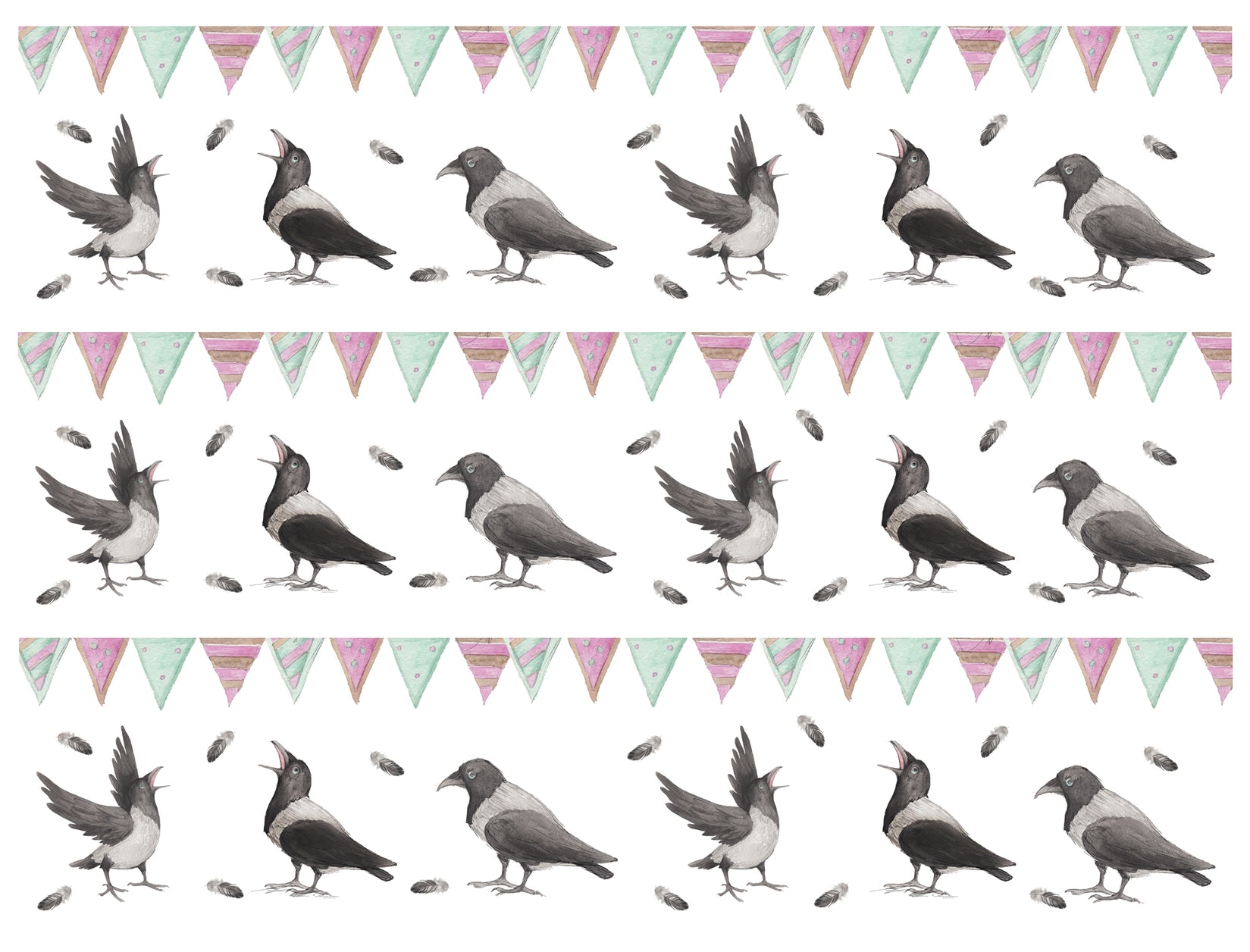 Crow Hatchlings on the Way Edible Cake Topper Image Strips ABPID56281