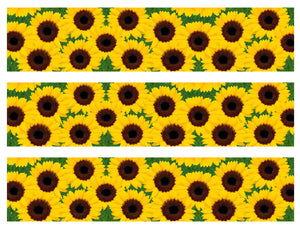 Yellow Sunflowers Edible Cake Topper Image Strips ABPID56381