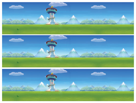 Paw Patrol the Lookout Landscape Edible Cake Topper Image Strips ABPID56483
