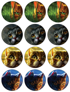 Warrior Cats Firestar Moonrise Twilight and Tiger Star Edible Cupcake Topper Images ABPID56592