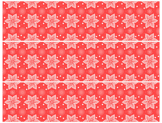 Mandala Art Red Pattern Edible Cake Topper Image Strips ABPID56663