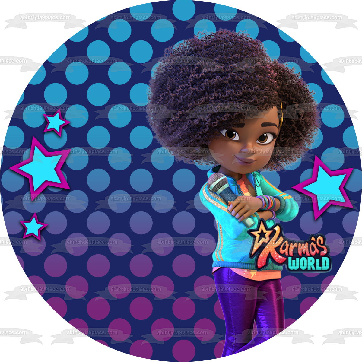 Karma's World Customizable Name and Age Edible Cake Topper Image ABPID56736