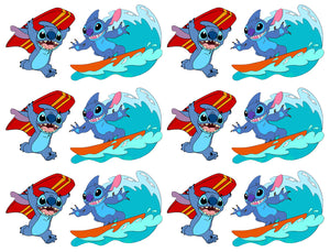 Lilo and Stitch Stitch Surfing Edible Cake Topper Image Strips ABPID56814