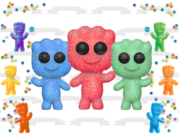 Funko Pop Sour Patch Kids Candy Colorful Edible Cake Topper Image ABPID56826