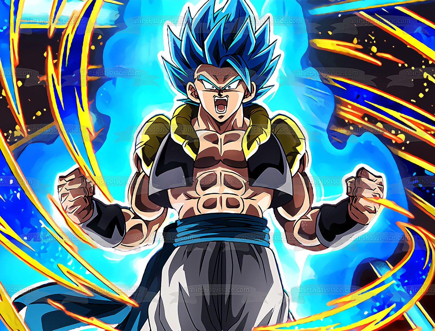 Gogeta Dragon Ball Z Gt Super Fusion Reborn Edible Cake Topper Image ABPID56846