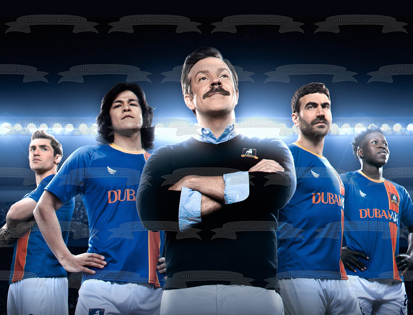 Ted Lasso Equipo de fútbol Estadio Tiro Deportes Comedia Programa de televisión Imagen comestible para tarta ABPID56865 