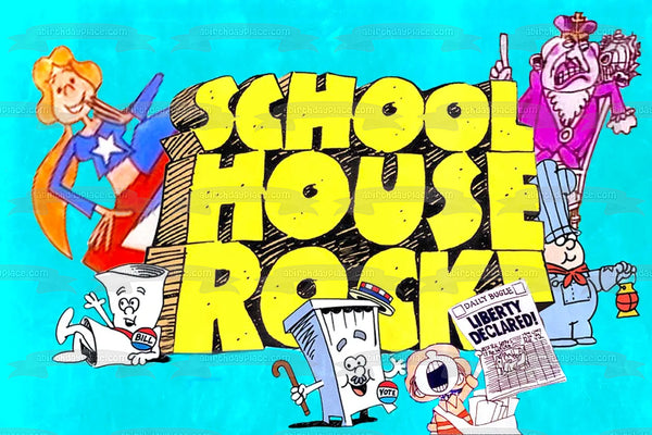 School House Rock! Sarah Mr. Morton and the Noun Girl Edible Cake Topper Image ABPID56903